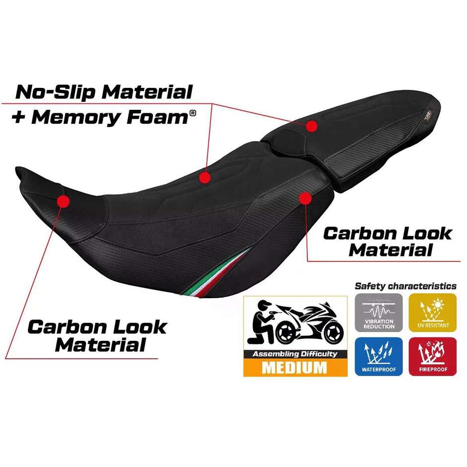 TPZ Italia Seat Cover Specific for Ducati DesertX 20222025 Model Thar Trico Ultragrip Comfort System