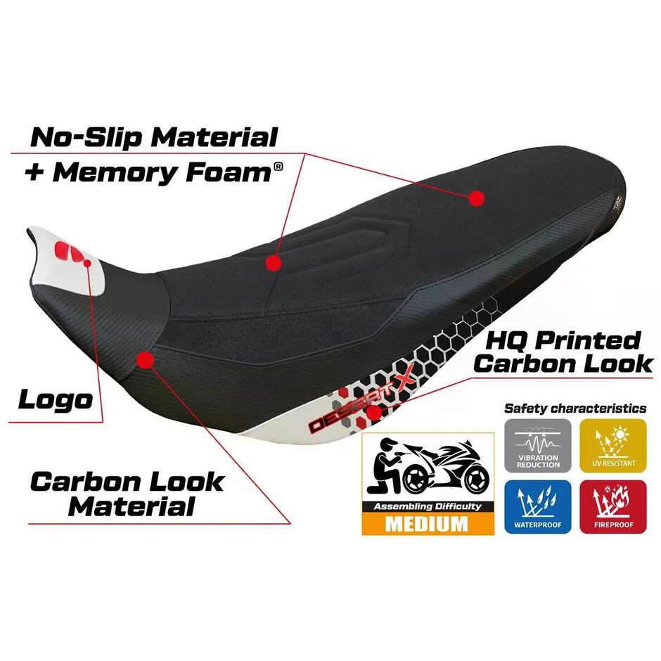 TPZ Italia Seat Cover Specific for Ducati DesertX Rally 20222025 Model Keren Special Color Ultragrip Comfort System