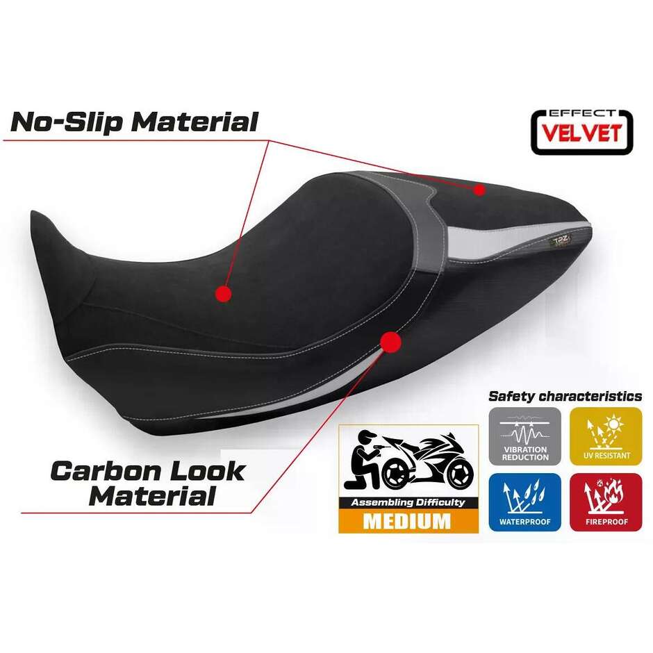 TPZ Italia Seat Cover Specific for Ducati Diavel 1260 2019 2022 Model Saranda 1 Velvet