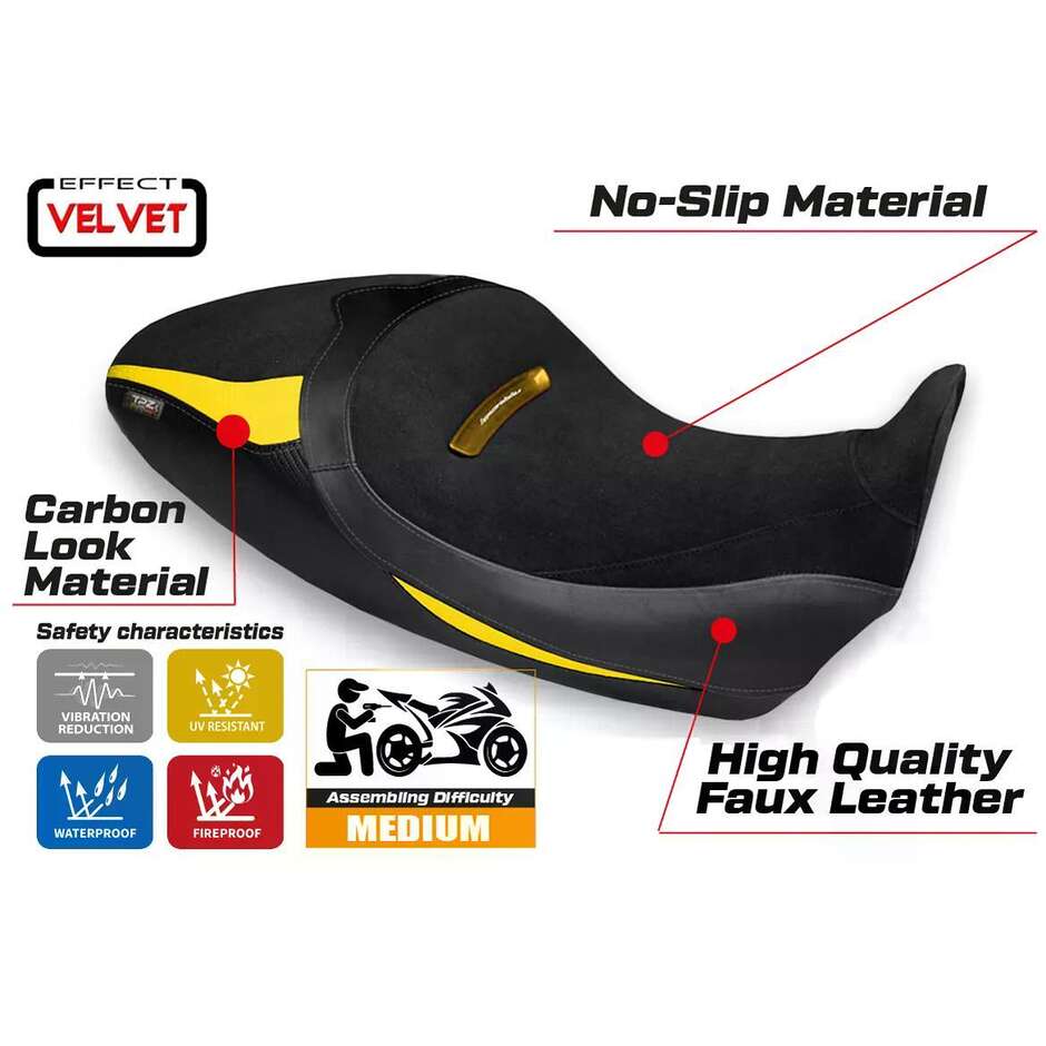 TPZ Italia Seat Cover Specific for Ducati Diavel 1260 S 2019 2022 Model Braila 1 Velvet
