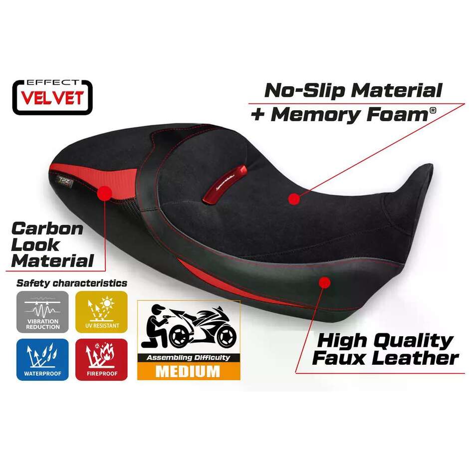 TPZ Italia Seat Cover Specific for Ducati Diavel 1260 S 2019 2022 Model Costanza 1 Velvet Comfort System