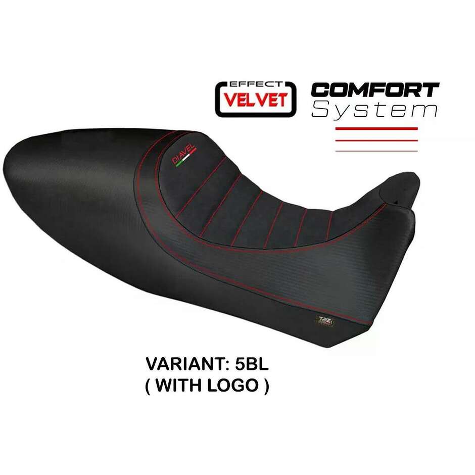 TPZ Italia Seat Cover Specific for Ducati Diavel 2011 2013 Model Arezzo Color Velvet Comfort System