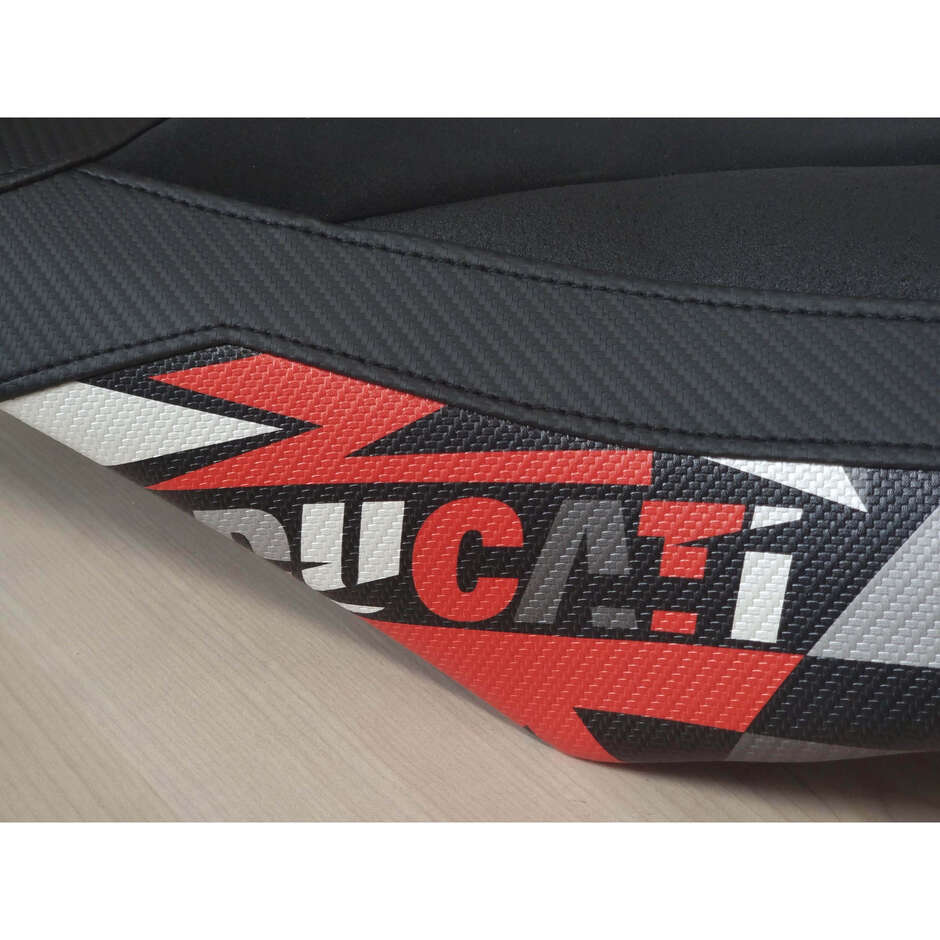 TPZ Italia Seat Cover Specific for Ducati Hypermotard 698 Mono 20242025 Cairoli Model Special Color Velvet Ultragrip