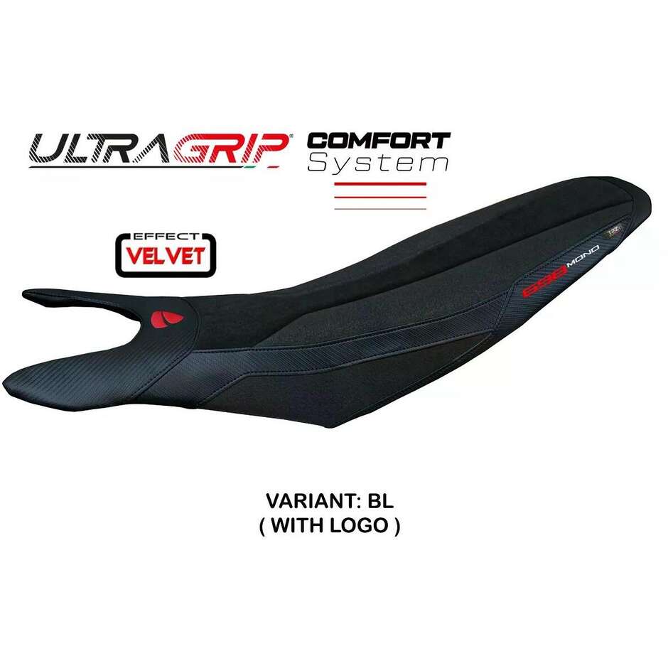 TPZ Italia Seat Cover Specific for Ducati Hypermotard 698 Mono 20242025 Cairoli Velvet Ultragrip Comfort System Model