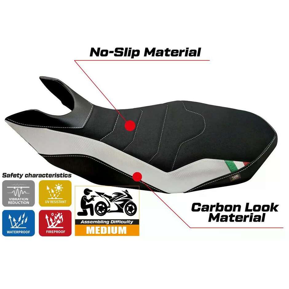 TPZ Italia Seat Cover Specific for Ducati Hypermotard 796 / 1100 / 1100 EVO 2007 2012 Model Ribe 2 Ultragrip