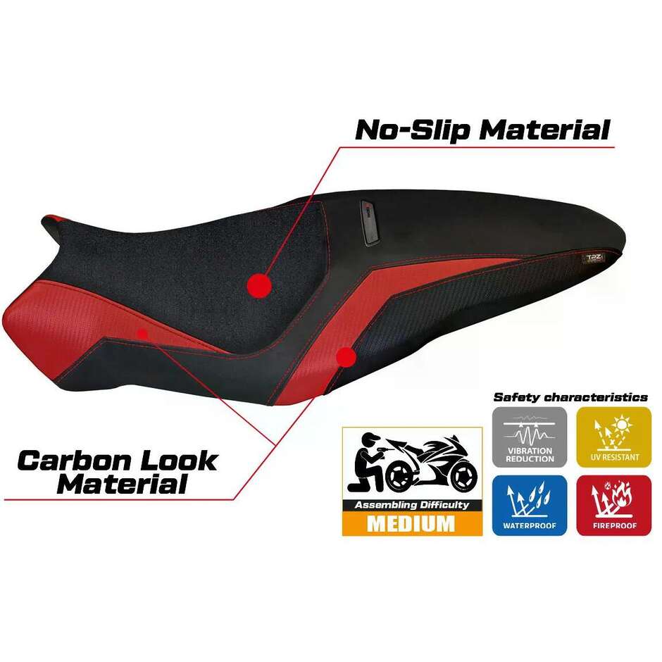 TPZ Italia Seat Cover Specific for Ducati Monster 1200 R 2016 2019 Model Toledo 3 Ultragrip