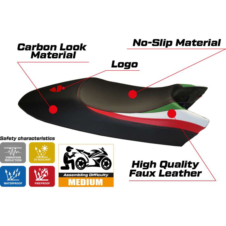 TPZ Italia Seat Cover Specific for Ducati Monster 1994-2007 Model Tricolore