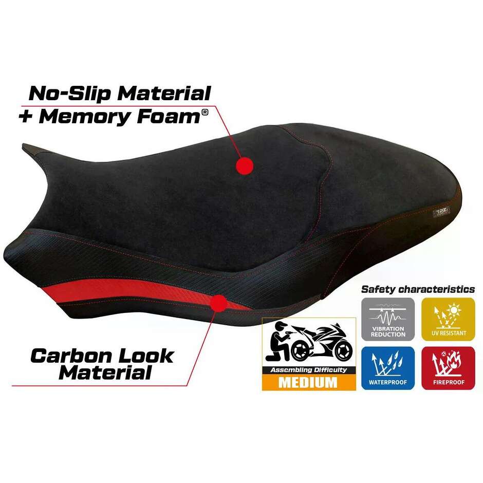 TPZ Italia Seat Cover Specific for Ducati Monster 797 2017 2020 Model Ovada 2 Velvet Comfort System