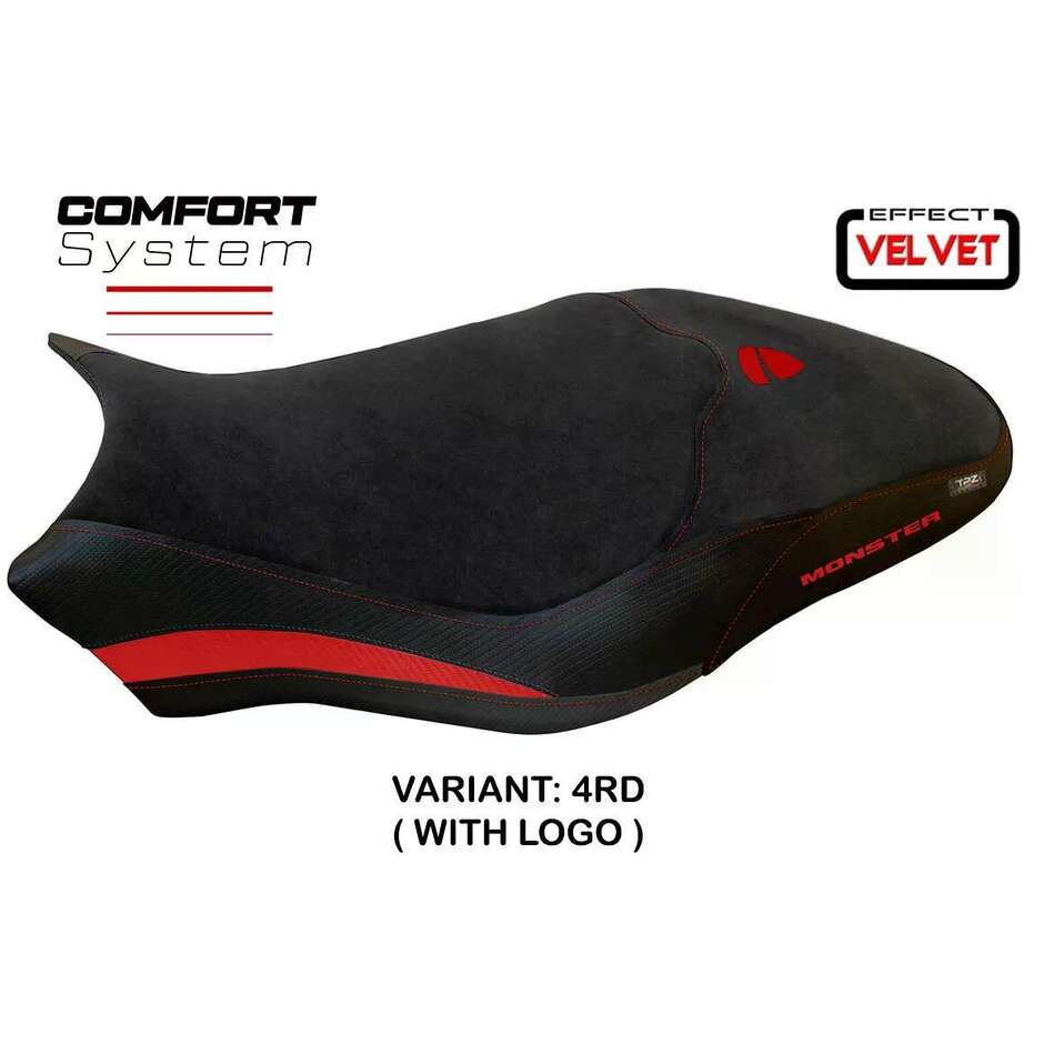 TPZ Italia Seat Cover Specific for Ducati Monster 797 2017 2020 Model Ovada 2 Velvet Comfort System