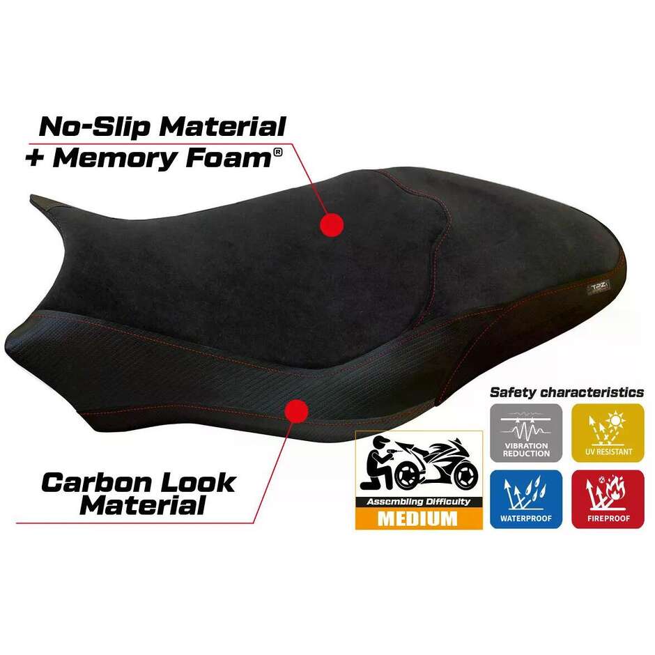 TPZ Italia Seat Cover Specific for Ducati Monster 797 2017 2020 Model Ovada 2 Velvet Comfort System