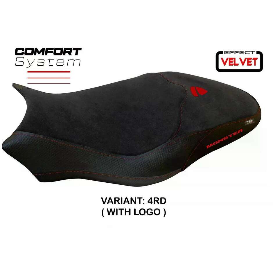 TPZ Italia Seat Cover Specific for Ducati Monster 797 2017 2020 Model Ovada 2 Velvet Comfort System