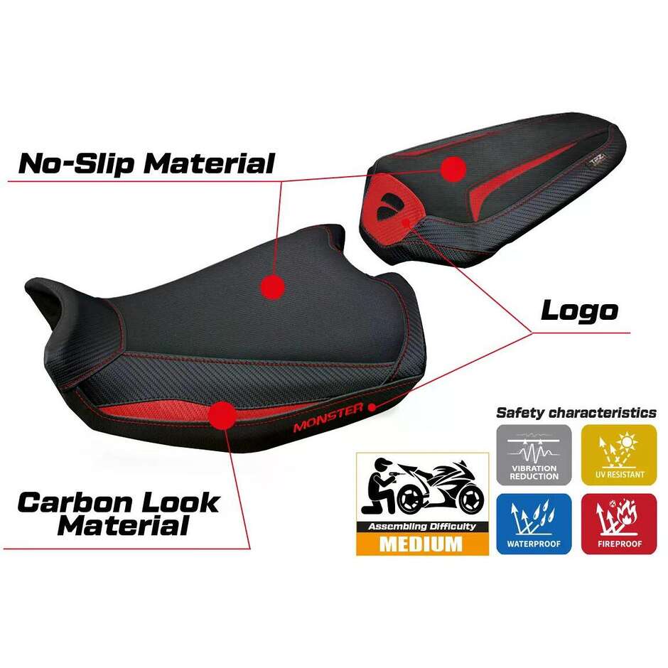 TPZ Italia Seat Cover Specific for Ducati Monster 937950 20212025 Linosa Model