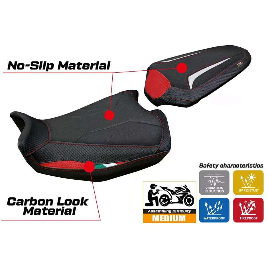 TPZ Italia Seat Cover Specific for Ducati Monster 937950 20212025 Linosa Ultragrip Model