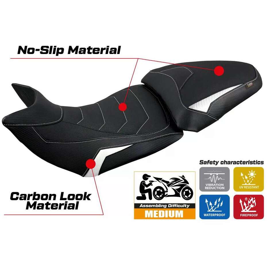 TPZ Italia Seat Cover Specific for Ducati Multistrada 1200 / 1260 2015 2020 Jazan Ultragrip Model