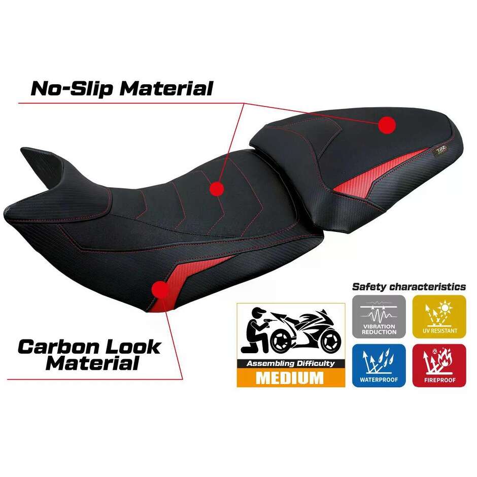 TPZ Italia Seat Cover Specific for Ducati Multistrada 1200 / 1260 2015 2020 Jazan Ultragrip Model
