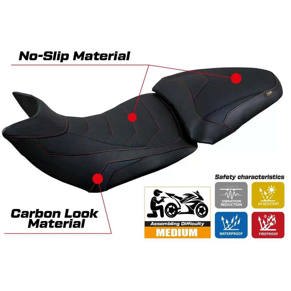 TPZ Italia Seat Cover Specific for Ducati Multistrada 1200 / 1260 2015 2020 Jazan Ultragrip Model