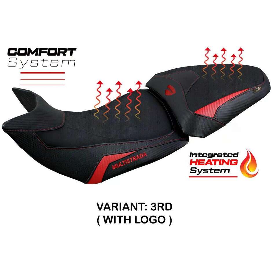 TPZ Italia Seat Cover Specific for Ducati Multistrada 1200/1260 2015-2020 Model Heating Comfort System