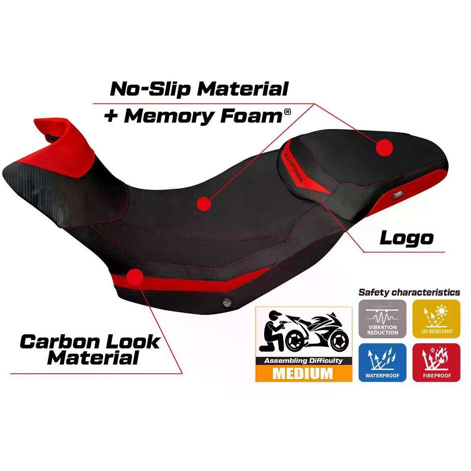 TPZ Italia Seat Cover Specific for Ducati Multistrada 1200 / 1260 Enduro 2016 2021 Model Sona 1 Comfort System