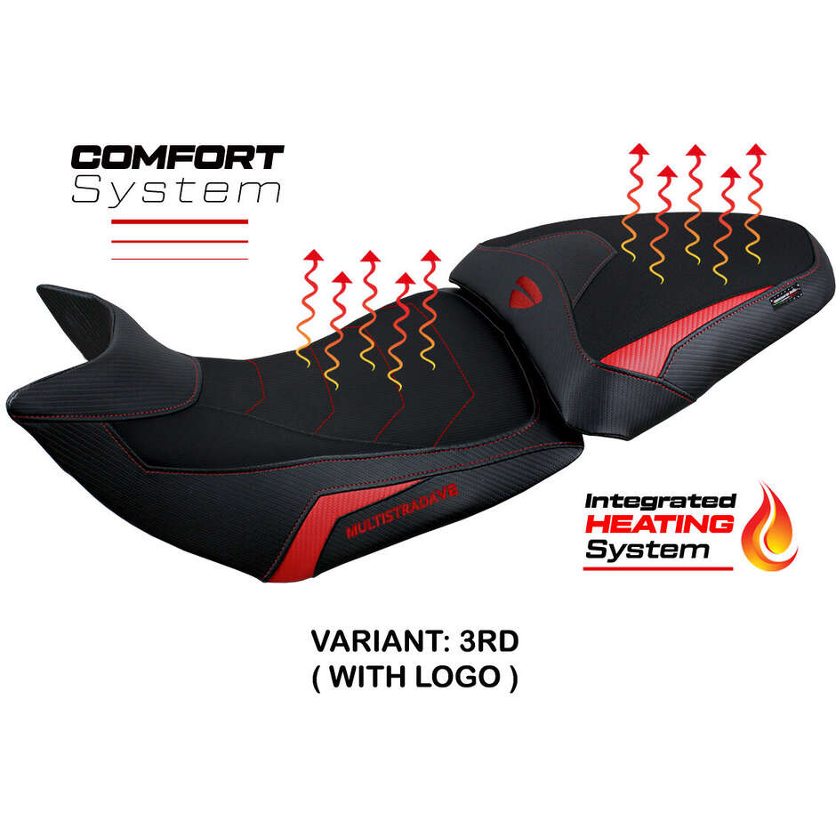 TPZ Italia Seat Cover Specific for Ducati Multistrada V2 2021 2024 Model Heating Comfort System