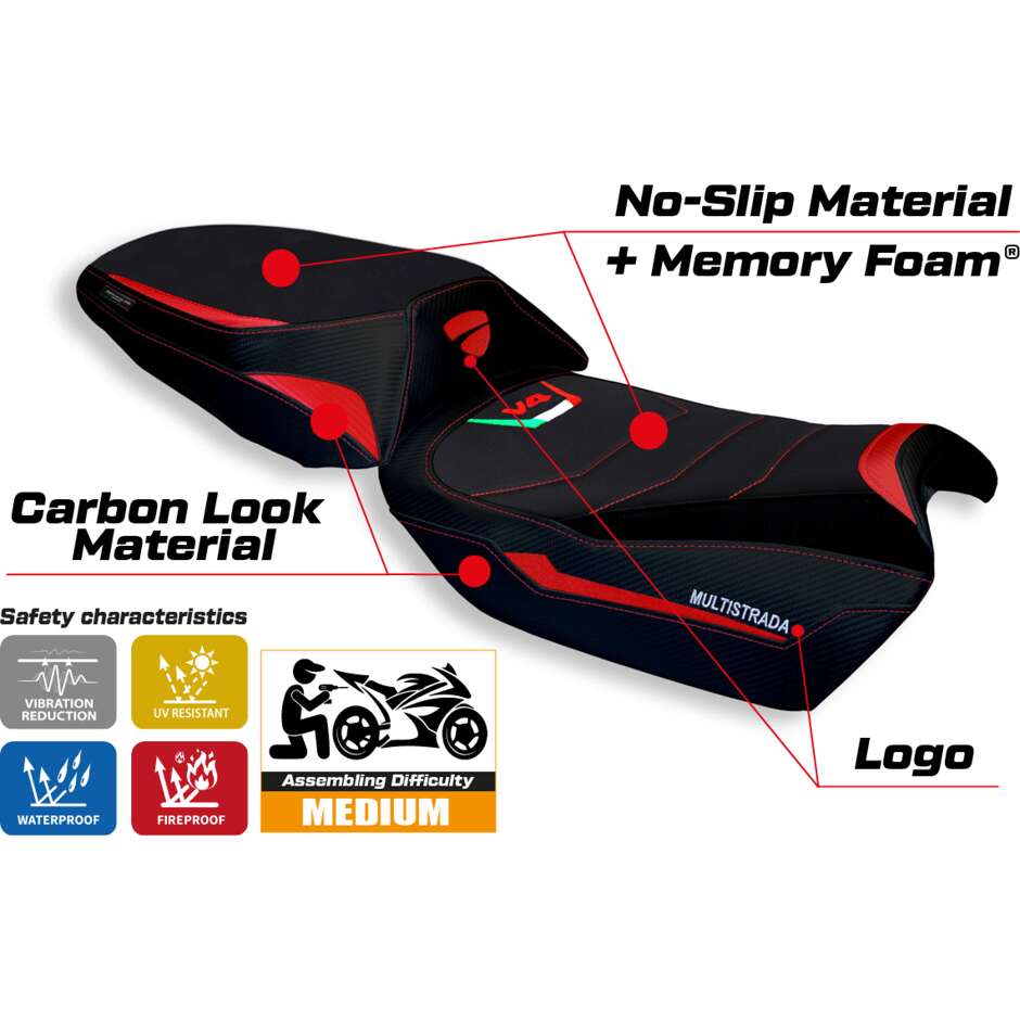 TPZ Italia Seat Cover Specific for Ducati Multistrada V4 20212025 Galmi Comfort System Model