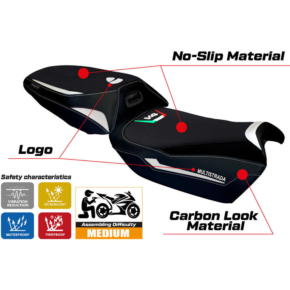 TPZ Italia Seat Cover Specific for Ducati Multistrada V4 20212025 Model Eucla