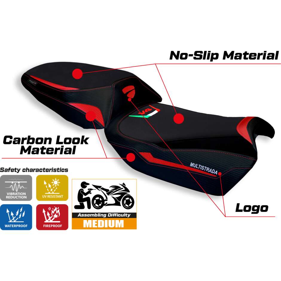 TPZ Italia Seat Cover Specific for Ducati Multistrada V4 20212025 Model Tokat