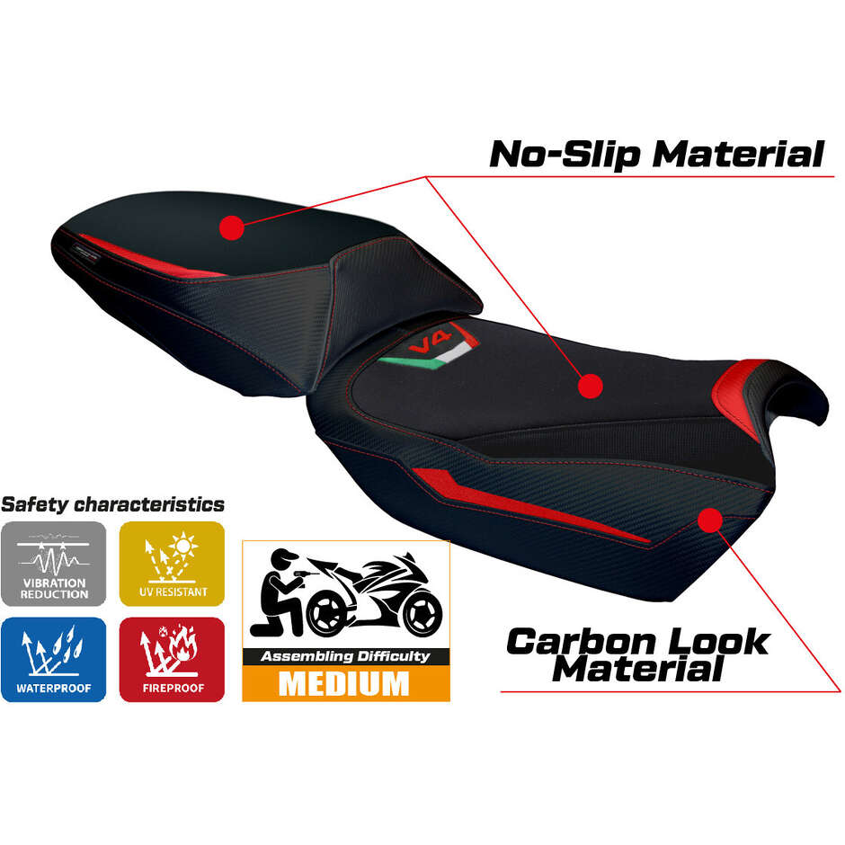 TPZ Italia Seat Cover Specific for Ducati Multistrada V4 Rally 2023-2025 Adria Model