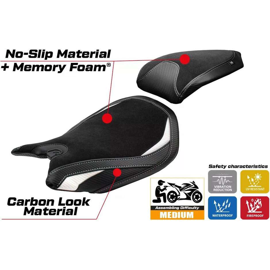 TPZ Italia Seat Cover Specific for Ducati Panigale 1199 2011-2015 Model Pesaro Velvet Comfort System
