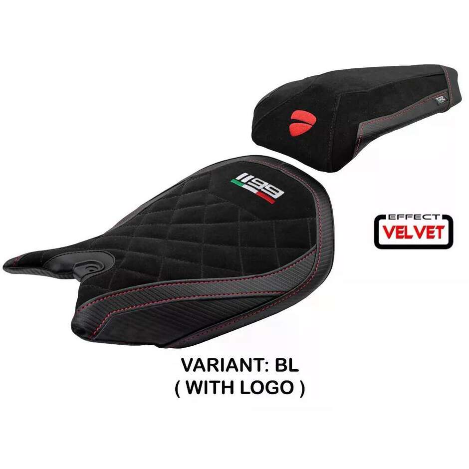 TPZ Italia Seat Cover Specific for Ducati Panigale 1199 2011-2015 Model Pesaro Velvet Special Edition