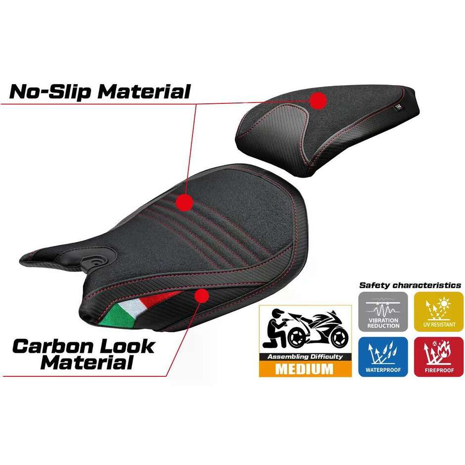 TPZ Italia Seat Cover Specific for Ducati Panigale 1299 2015-2018 Model Dervio Ultragrip