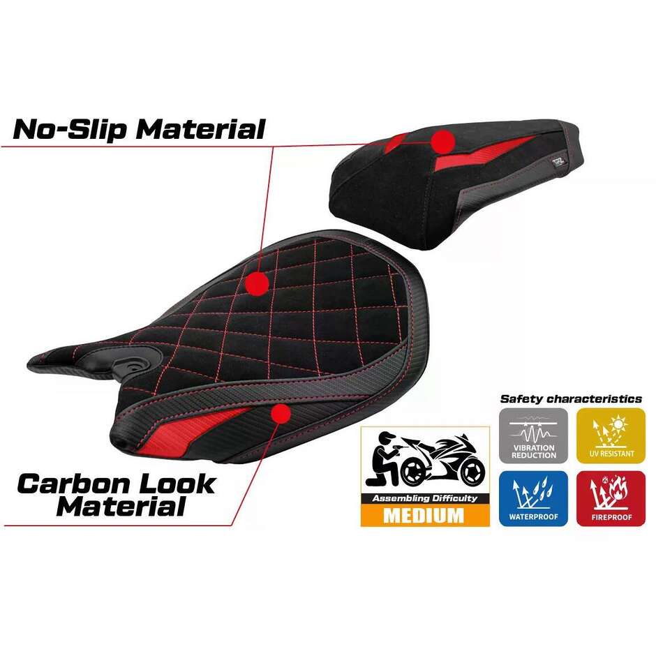 TPZ Italia Seat Cover Specific for Ducati Panigale 1299 2015-2018 Model Dervio Velvet Special Edition