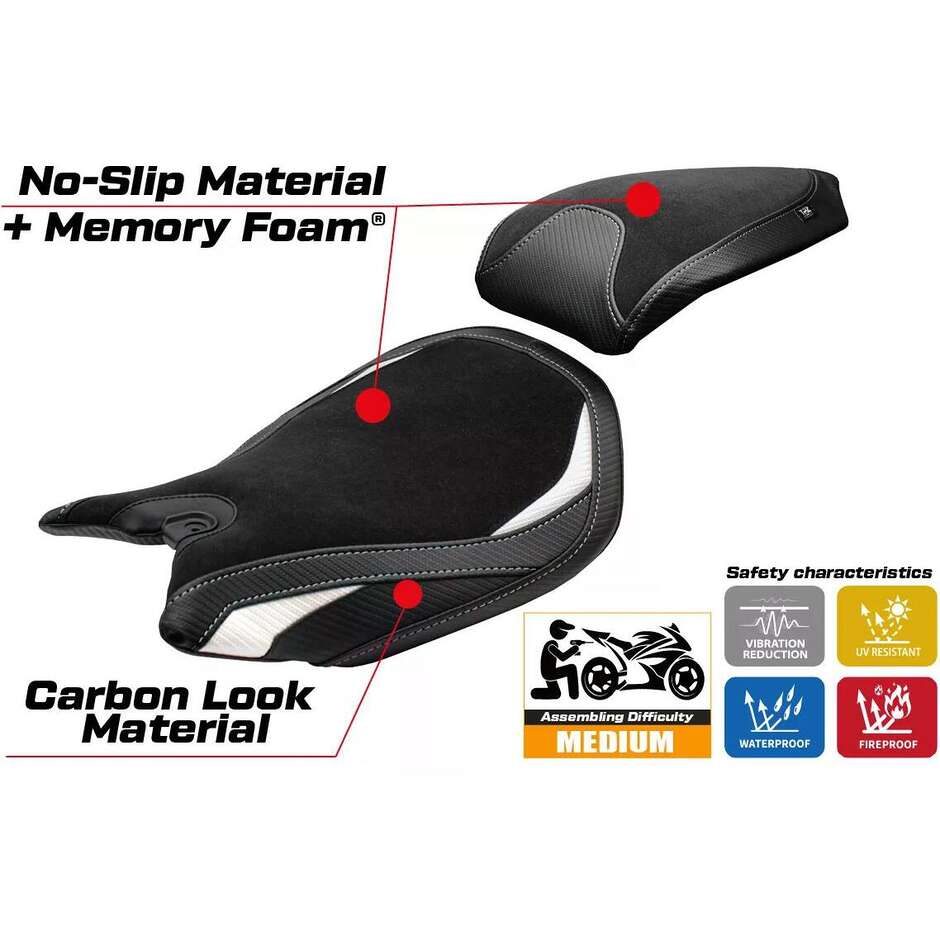 TPZ Italia Seat Cover Specific for Ducati Panigale 899 2013-2015 Model Ordona Velvet Comfort System