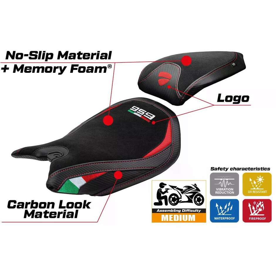 TPZ Italia Seat Cover Specific for Ducati Panigale 959 2016-2018 Model Walnut Velvet Comfort System