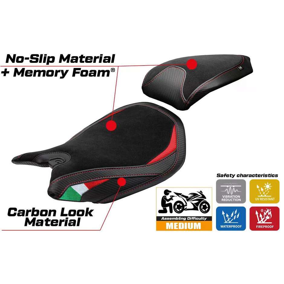 TPZ Italia Seat Cover Specific for Ducati Panigale 959 2016-2018 Model Walnut Velvet Comfort System