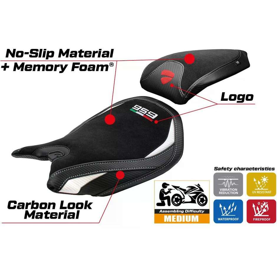 TPZ Italia Seat Cover Specific for Ducati Panigale 959 2016-2018 Model Walnut Velvet Comfort System