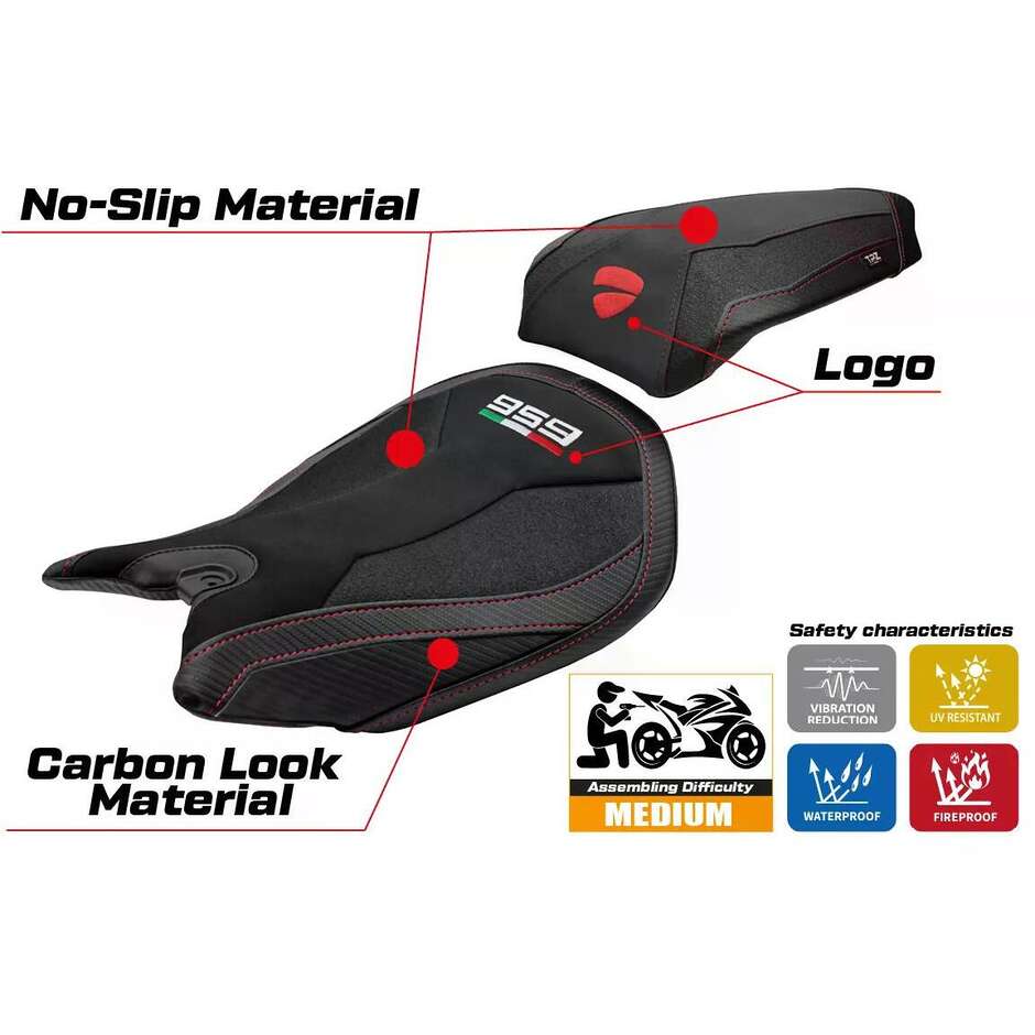 TPZ Italia Seat Cover Specific for Ducati Panigale 959 2016-2018 Model Walnut Velvet Ultragrip