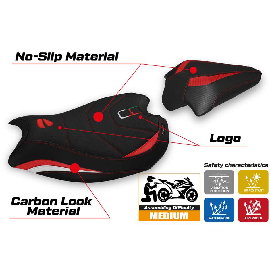 TPZ Italia Seat Cover Specific for Ducati Panigale V2 2020 2024 Model Galati Ultragrip