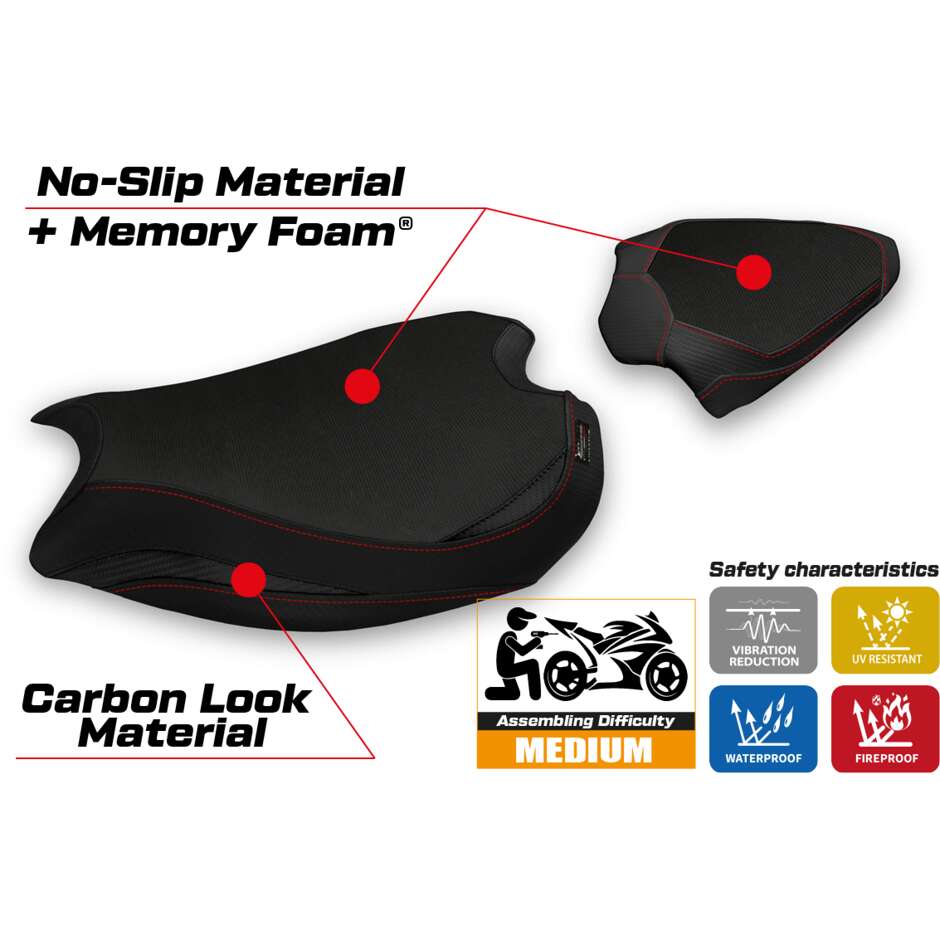 TPZ Italia Seat Cover Specific for Ducati Panigale V2 2020 2024 Model Zatoca Comfort System