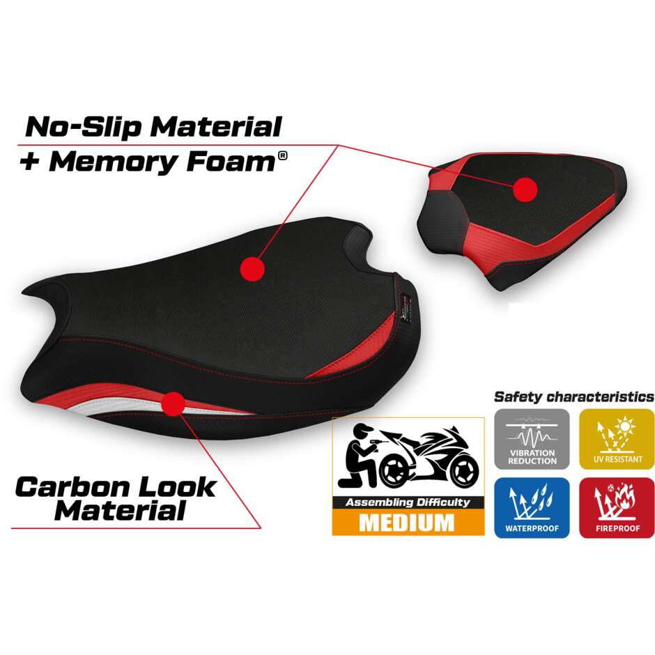 TPZ Italia Seat Cover Specific for Ducati Panigale V2 2020 2024 Model Zatoca Comfort System