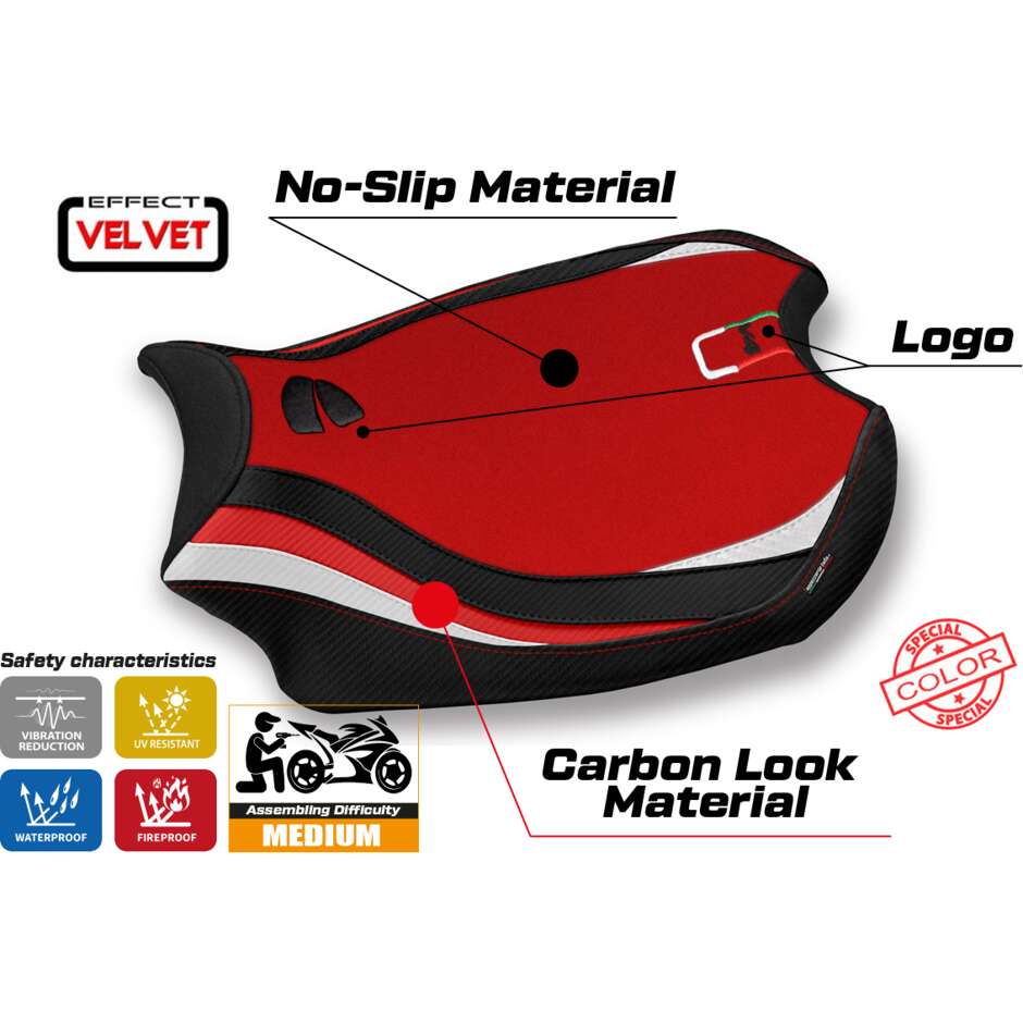 TPZ Italia Seat Cover Specific for Ducati Panigale V4 2018 2024 Kerman Model