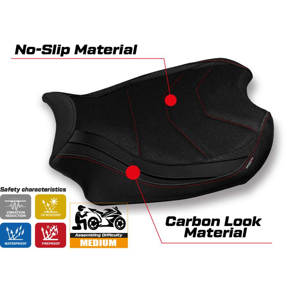 TPZ Italia Seat Cover Specific for Ducati Panigale V4 2018 2024 Model Smila Ultragrip