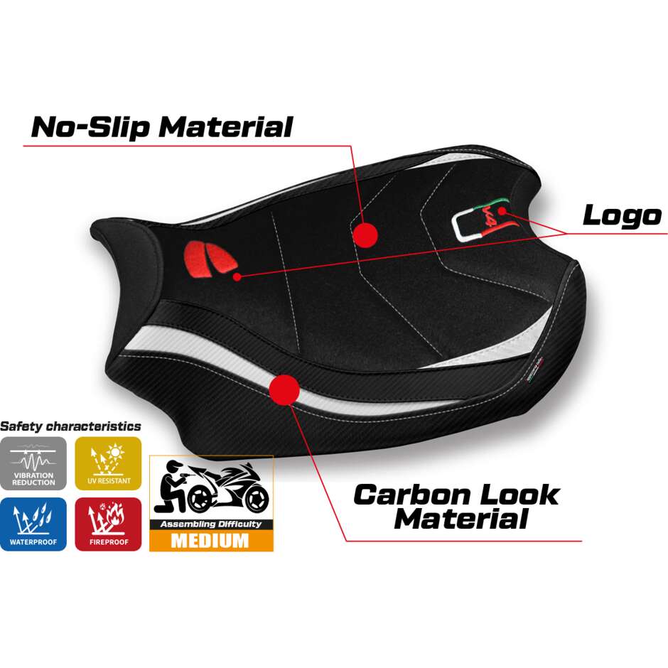 TPZ Italia Seat Cover Specific for Ducati Panigale V4 2018 2024 Model Smila Ultragrip