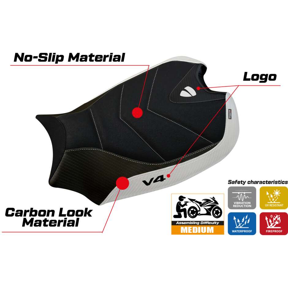 TPZ Italia Seat Cover Specific for Ducati Panigale V4 2018 2024 Model Wanaka 1 Ultragrip