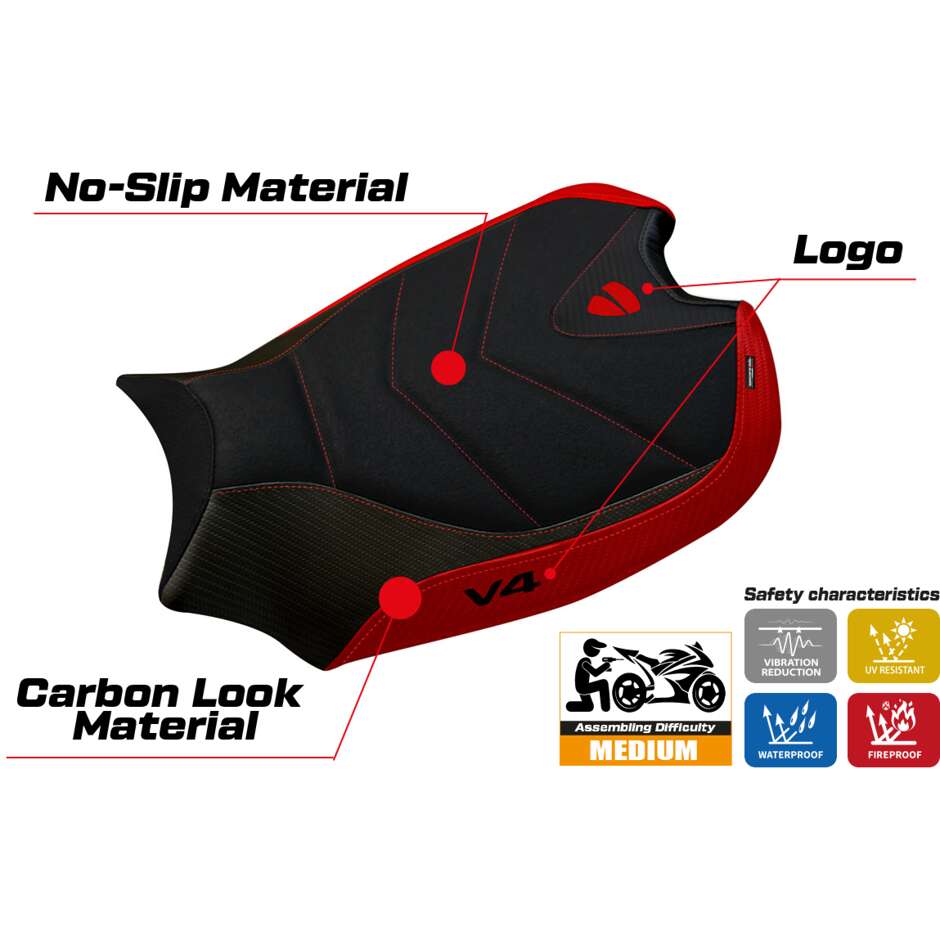 TPZ Italia Seat Cover Specific for Ducati Panigale V4 2018 2024 Model Wanaka 1 Ultragrip