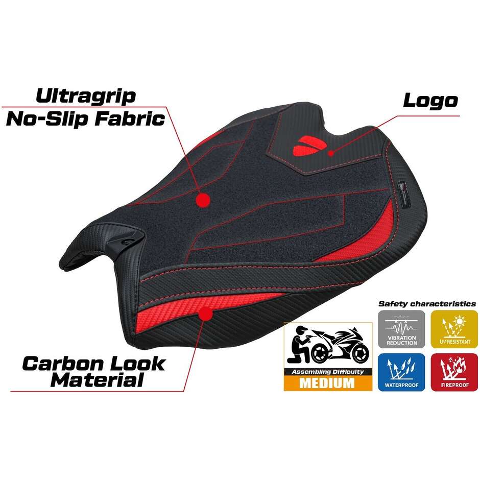 TPZ Italia Seat Cover Specific for Ducati Panigale V4 2025 Model Argenta Ultragrip