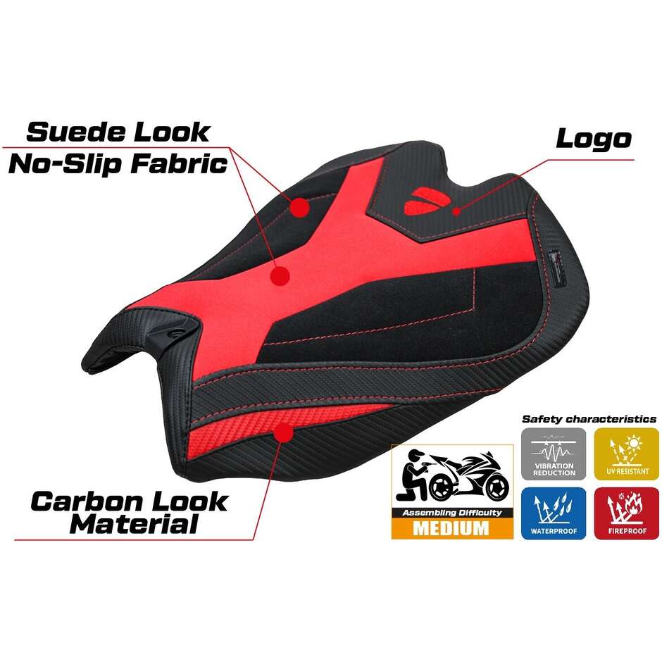 TPZ Italia Seat Cover Specific for Ducati Panigale V4 2025 Model Argenta Velvet