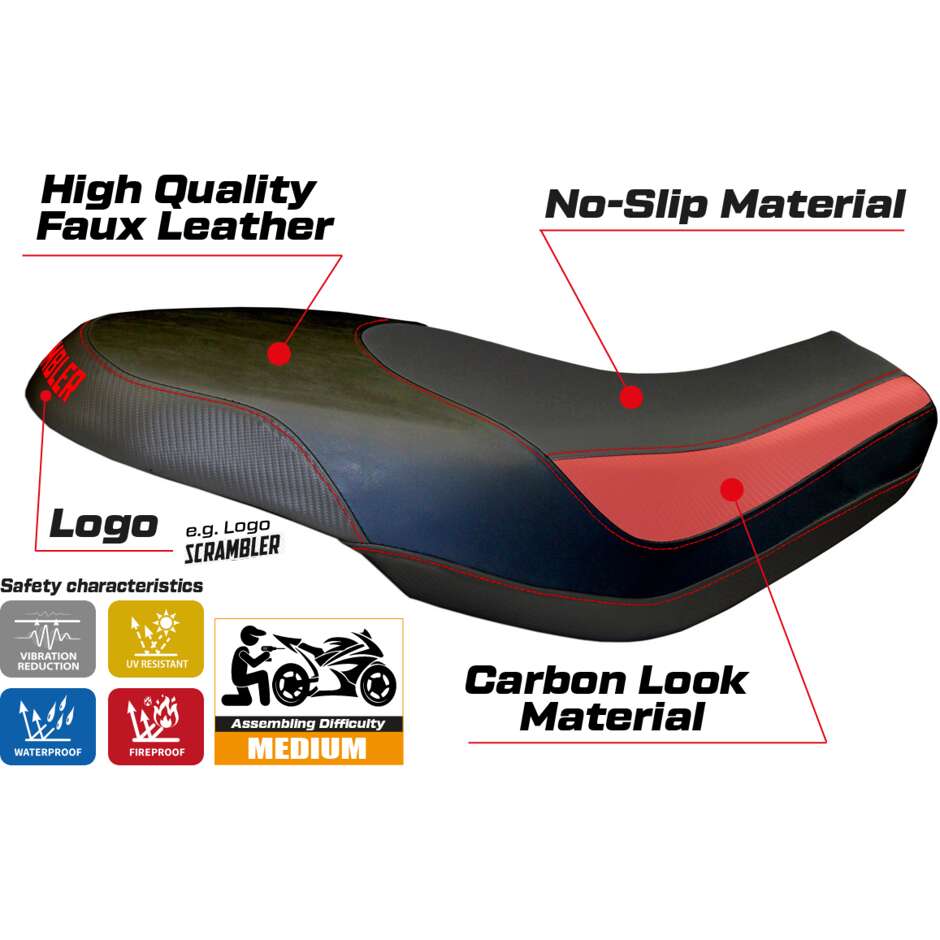 TPZ Italia Seat Cover Specific for Ducati Scrambler 400 / 800 / 1100 2015 2024 Capri Model