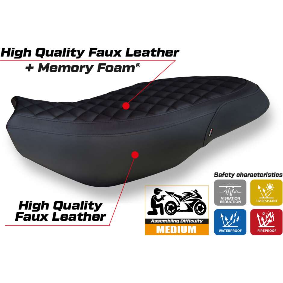 TPZ Italia Seat Cover Specific for Ducati Scrambler 400 / 800 / 1100 2015 2024 Model Vintage Comfort System