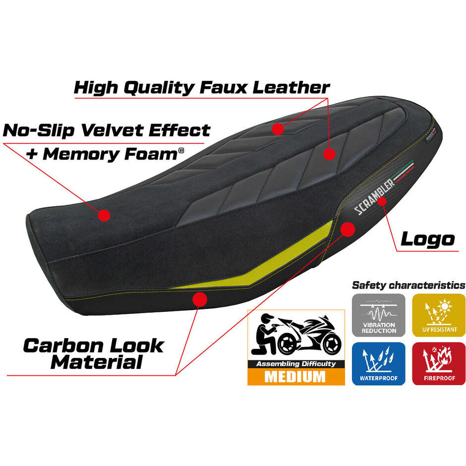 TPZ Italia Seat Cover Specific for Ducati Scrambler 800 20232025 Model Rimini Comfort System