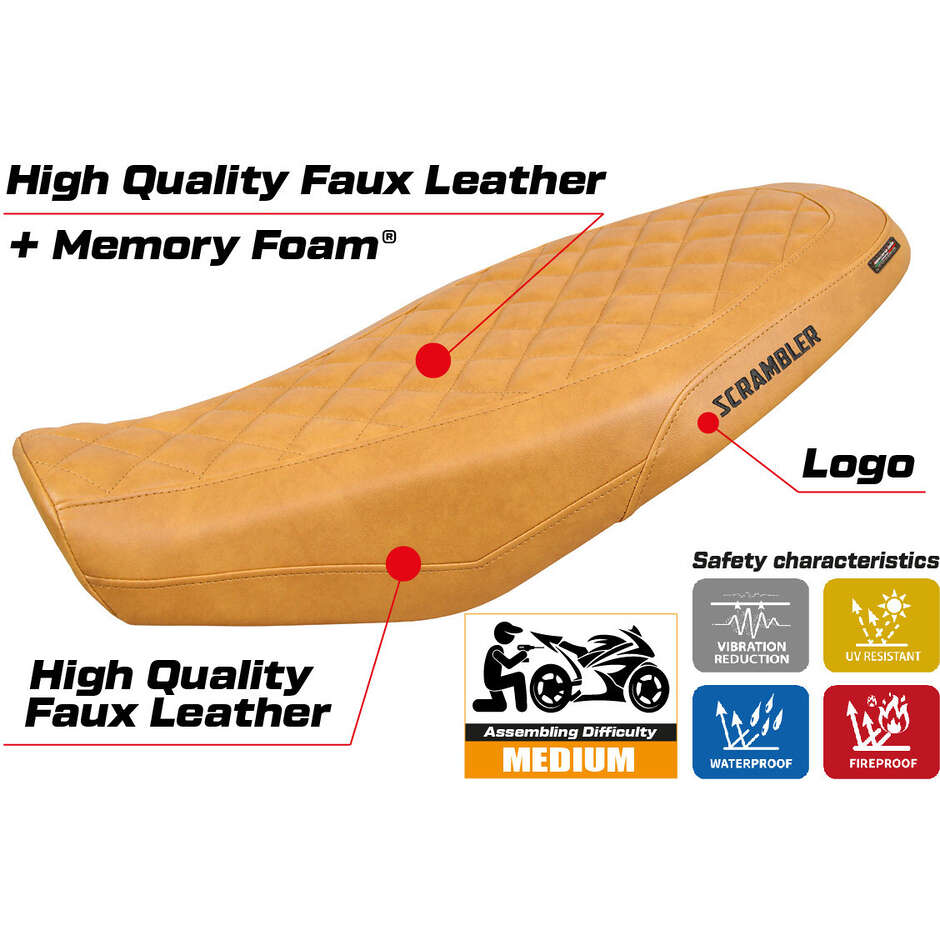 TPZ Italia Seat Cover Specific for Ducati Scrambler 800 20232025 Model Venice Comfort System